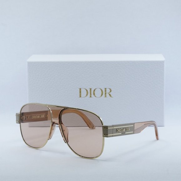FINAL PRICE NEW DIOR DIORSIGNATURE A3U 10Y GOLD PINK SUNGLASSES - Picture 1 of 12